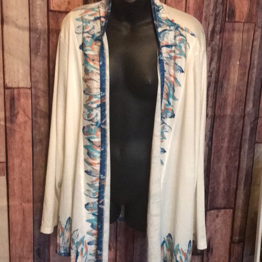 {$15 BUNDLED} New ONQUE WOMEN Green Blue Orange White Open Front Cardigan